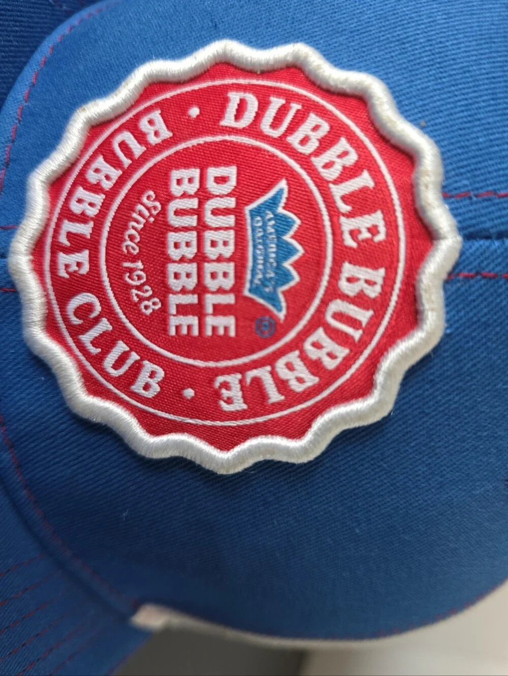 Dubble Bubble Blue & White Snapback Hat with Red Logo